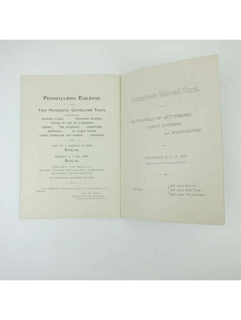 Pennsylvania Railroad Tour Booklet South Gettysburg Luray Richmond Antique 1900